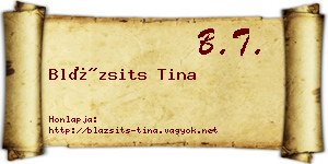 Blázsits Tina névjegykártya